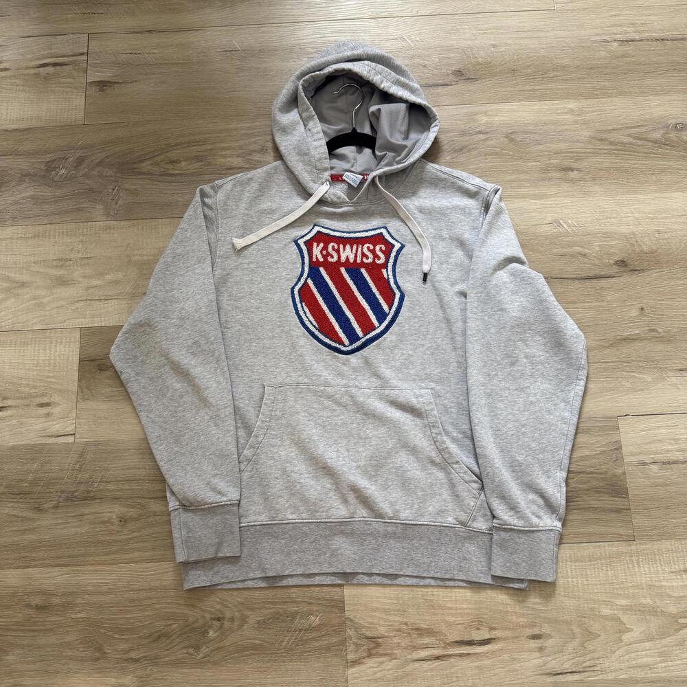 K-Swiss Embroidered Crest Hooded‎ Sweat Shirt Unisex Size M
